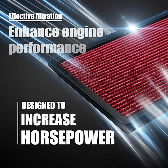 AZIFOK Washable Engine Air Filter for 2007-2024 Ford F150 F250 F350 Super Duty Expedition, Lincoln Navigator, High-Flow Reusable Dry Filter Increases Power & Towing, Replacement for 33-2385