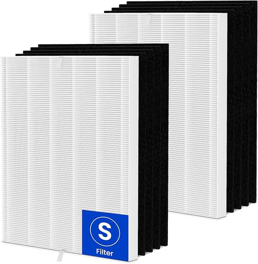 Future Way 2-Pack C545 Replacement Filter S Kit Compatible with Winix C545 Air Purifier, 2 H13 True HEPA Filter + 8 Activated Carbon Filters, Replace 1712-0096-00