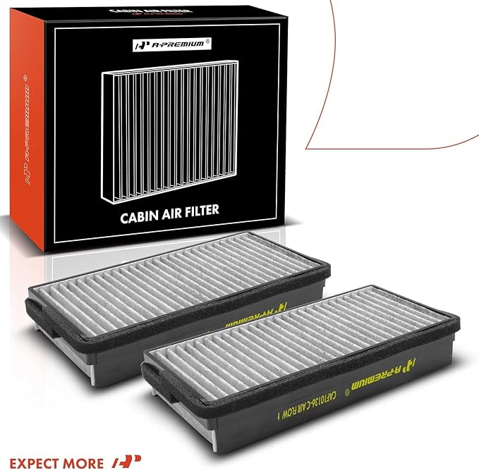 A-Premium 2-PC Cabin Air Filter w/Activated Carbon Compatible with Chevy, Buick, Oldsmobile, Pontiac & Saturn - Uplander 05-09, Venture 01-05, Rendezvous 02-07, Terraza, Silhouette, Aztek, Montana