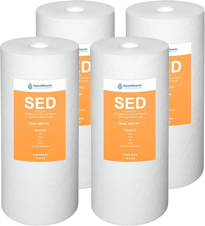 5 Micron 10" x 4.5" Whole House PP Sediment Water Filter Replacement Cartridge for Culligan WH-HD200-C,HD-950A, Aqua-Pure AP801B,AP801T,AP801-C,APWC801,APWC801-C, 4PACK