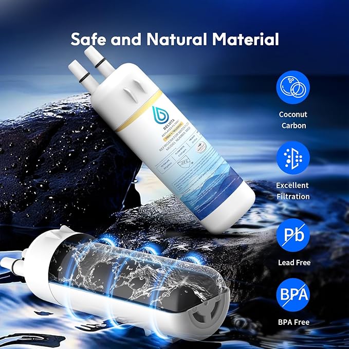 BELVITA Plus NSF/ANSI 53 Certified Water Filter Compatible with W10295370A, EDR1RXD1, WHR1RXD1, KAD1RXD1, Filter 1, W10295370, P4RFWB, P8RFWB2L, 46-9930, 46-9081 Refrigerator Water Filter, 3 Pack