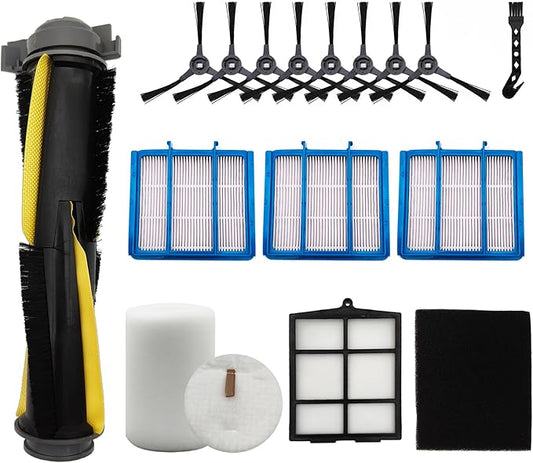 Replacement Part for Shark Navigator Robot Vacuum RV2110/RV2120AE/AV2110S Robot Cleaner.1 Main Brush, 3 Filters, 1 Filter Mesh, 8 Side Brushes, 1 Black Filter Cotton, 1 White Filter Cotton.