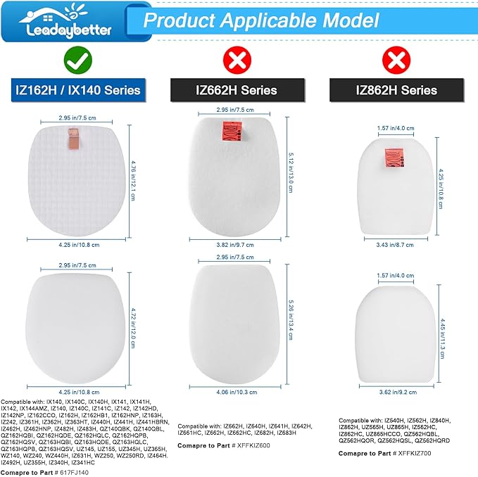 Leadaybetter IX141 Filter Replacement for Shark Rocket Pro IX140 IX141 IX142 IZ140 IZ140C IZ141C IZ142 UZ145 Cordless Stick Vacuum, 2 HEPA & 4 Foam & Felt Filters, Part # 617FJ140 & 616FJ140