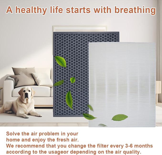 HR900 Replacement Filters Set Compatible with Winix HR900 Ultimate Pet Air Purfier，True HEPA and Activated Carbon Filter Replaces Part # 1712-0093-00 /T and 1712-0094-00 / U, 1 Set 16 x 12.28 In