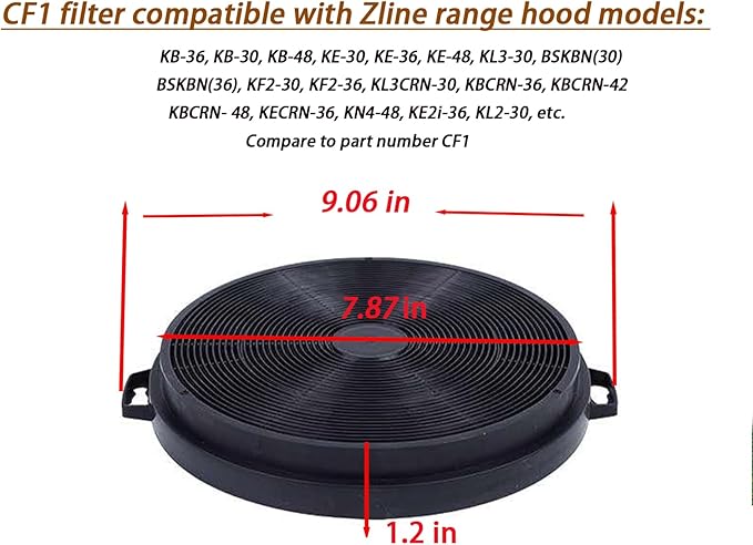4 Pack CF1 Range Hood Carbon Filters Compatible for Zline KB-36 KB-30 KE-30 IE77 Models-Also Fits Other ZlineModels,Excludes 587 597 9597,See Description