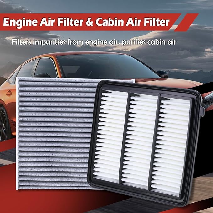17220-64A-A00 Engine Air Filter and 80292-TF0-G01 Cabin Air Filter kit Compatible with 2022-2025 Honda Civic Accord CR-V 1.5L Not for Hybrid Replaces CF11182 80291-T5R-A01 PA99892 AF10113