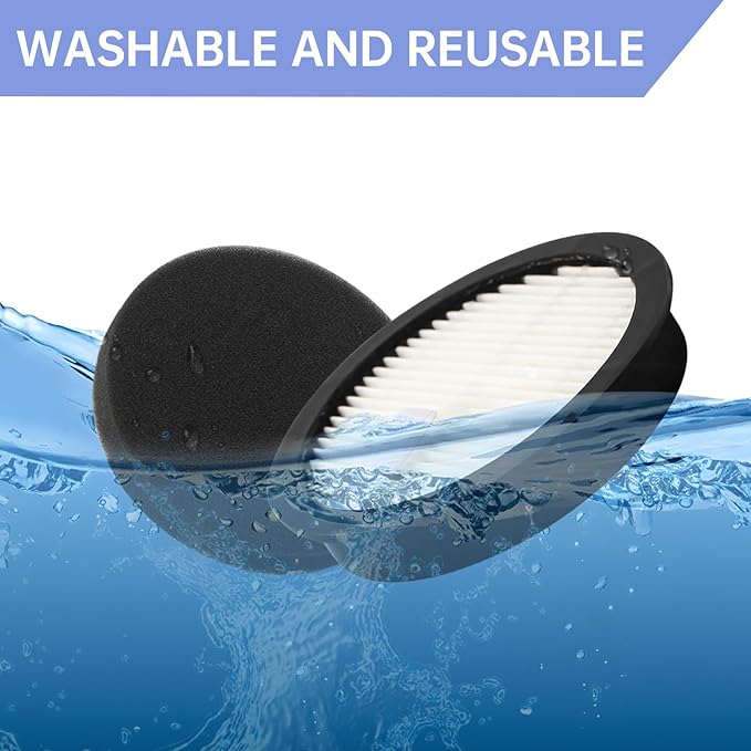 (2 Pack) Replacement HEPA & Sponge Filters Compatible with AceVac 11 Cordless Vacuum Cleaner - Washable & Reusable Vacuum Filter Parts Accessories