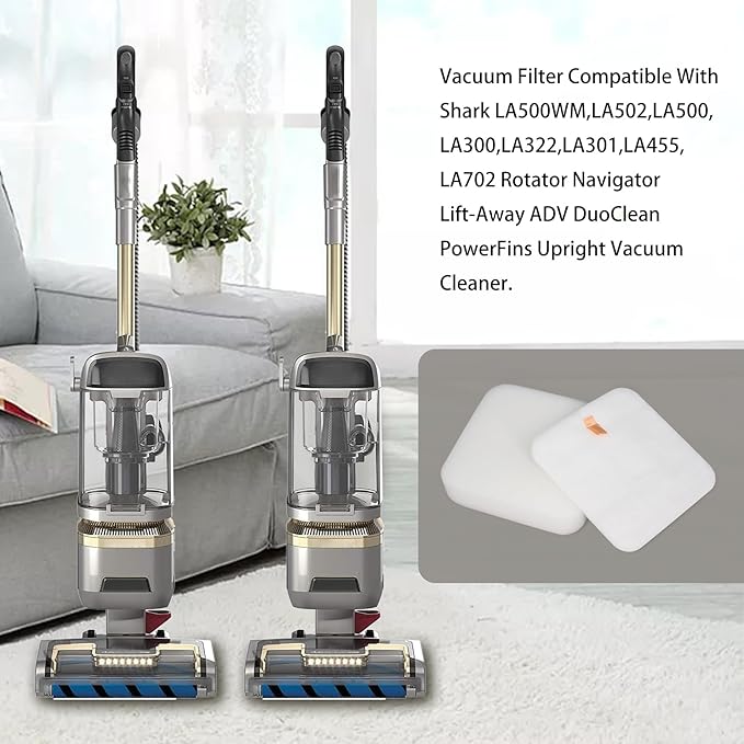 Replacement Filter Compatible with Shark LA401 LA700 LA555 LA500WM LA502 LA500 LA300 LA322 LA455 LA702 Rotator Navigator Lift-Away ADV DuoClean PowerFins Upright Vacuum,Part # XFFK320 (4-Pack)