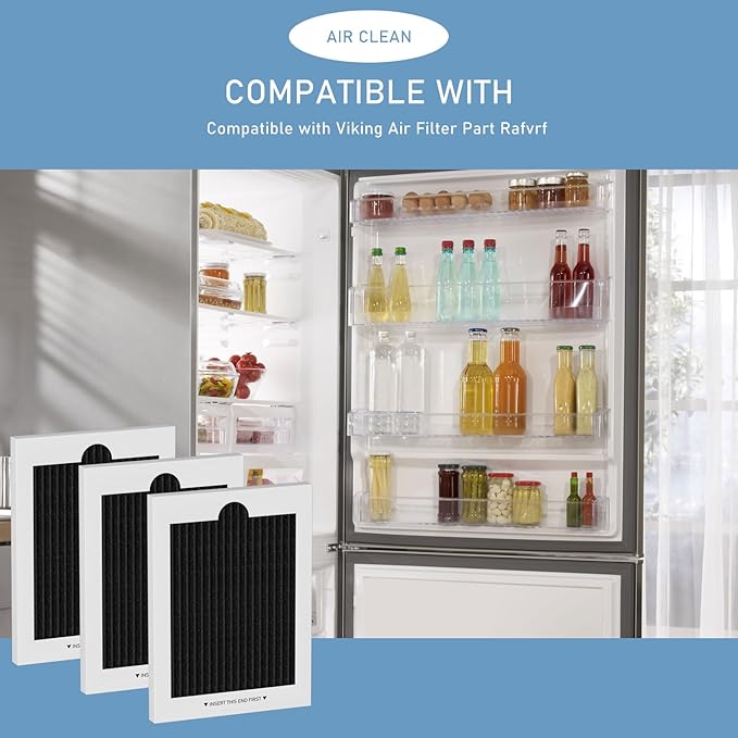 RAFVRF Air Filter Replacement Compatible with Viking Air Filter Part Rafvrf, Also Compatible with the Freestanding French-Door RVRF336 and RVRF3361 Models, 3 Pack