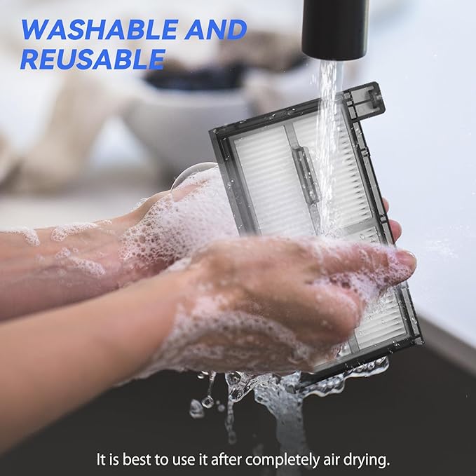 Filter Replacement for Eufy X8 Pro: Washable Vacuum Filters Replacement Parts Compatible with Eufy X8 Pro Robovac Series Robot Cleaners,perfect Fit（4 Pack）
