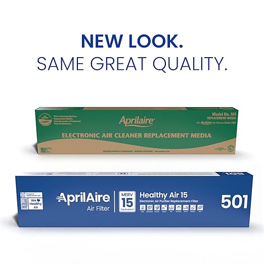 AprilAire 501 Replacement Filter for AprilAire 5000 Whole-House Air Purifier - MERV 15 Equivalent, 16x25x6 Air Filter (Pack of 4)