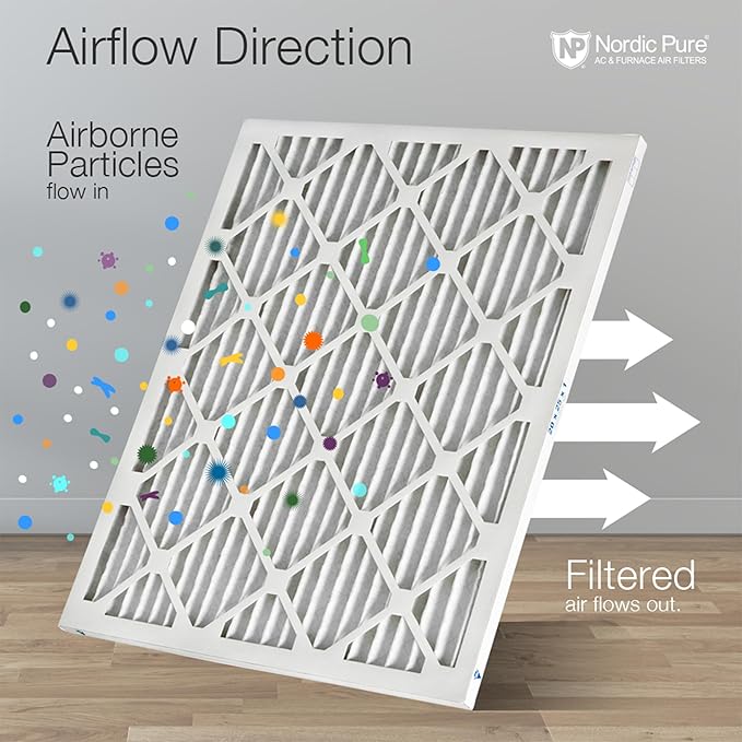 Nordic Pure 14x25x1 (Actual Size: 13 1/2 x 24 1/2 x 3/4) Pleated MERV 14 Air Filters 12 Pack