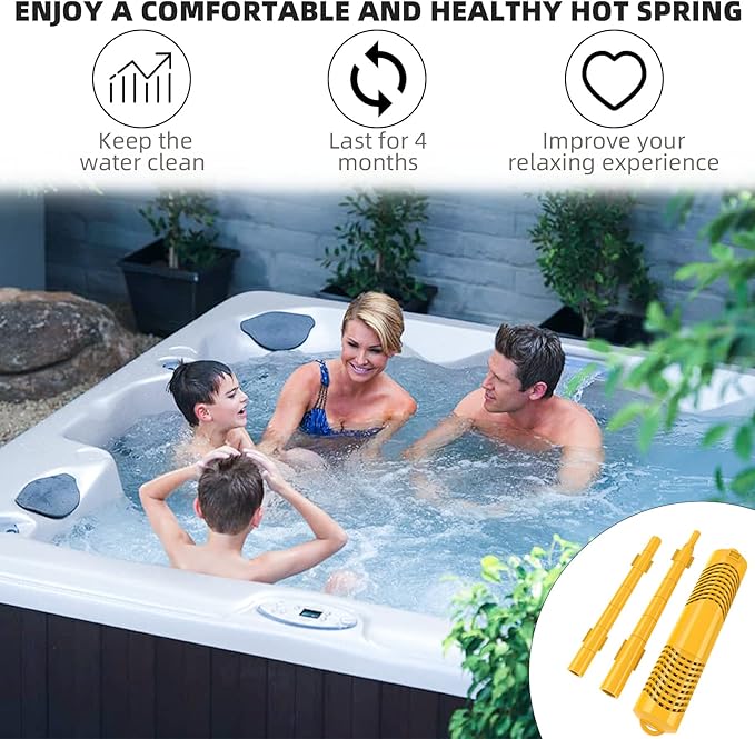 ROYOR Spa Mineral Sticks for Hot Tub Supplies, Hot Tub Mineral Stick Inserts Filter Cartridge - 2 Pack
