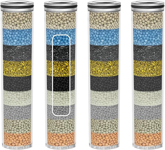 Multi-Stage Shower Filter Replacement Compatible with SunCleanse Shower Handheld, High Pressure 9 Spray, Hard Water High Efficiency Filter,4 Pack