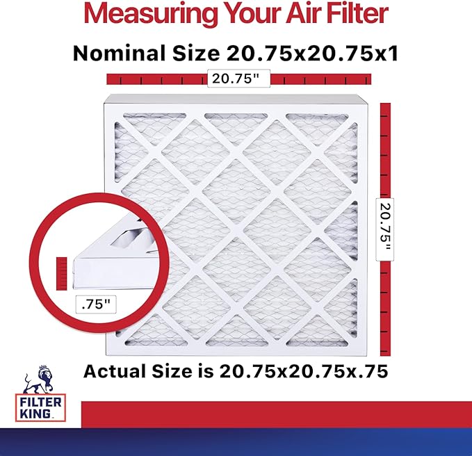 Filter King Air Filters 20.75x20.75x1 | 6-PACK | MERV 11 HVAC Pleated AC Furnace Filters | Actual Size 20.75 x 20.75 x .75"