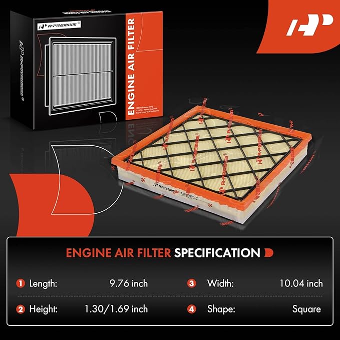 A-Premium Engine Air Filter Compatible with Buick Verano 2013-2016 & Chevrolet Cruze 2011-2015, Cruze Limited 2016, 1.8L 2.0L, Flexible Panel, Replace# 13272720