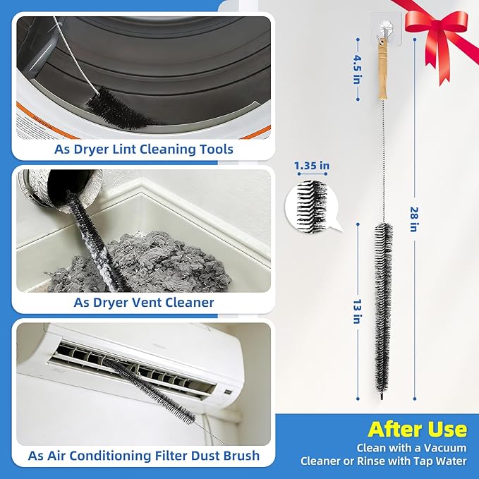 WE03X23881 Dryer Lint Trap Replacement for GE Hotpoint GTD65EBSJ3WS GTD45EASJ2WS GTD42EASJ2WW GTD42GASJ2WW GTD33EASK0WW GTX22EASK0WW Dryer Lint Screen Replacement, With Dry Lint Cleaning Brush & Hooks