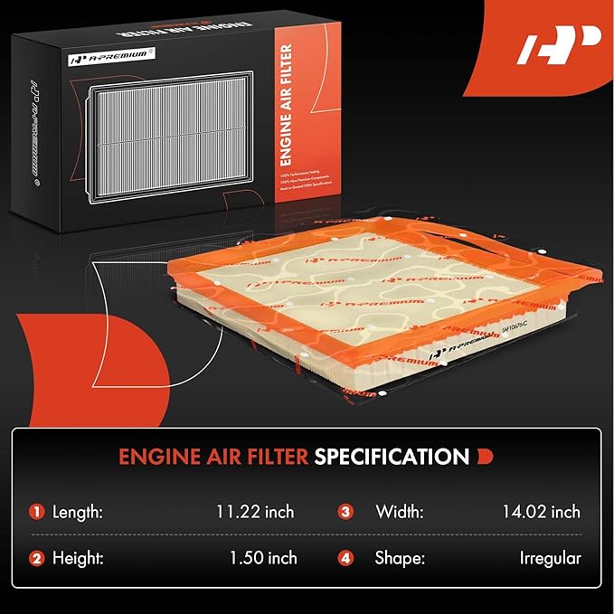 A-Premium Engine Air Filter Compatible with BMW 335i 07-11, 335i xDrive 09-11, 335is 11-13, 335xi 07-08, 535i 08-11, 535i xDrive 09-11, 535i GT 2010, 535xi 2008, 135i 08-10, Z4 09-16, 1 Series M
