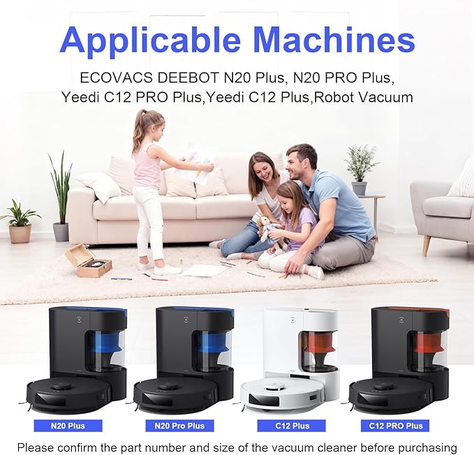 Filter Replacement for Yeedi C12 Pro Plus: Robot Vacuum Filter Fit For Yeedi C12 Pro Plus, Washable and Reusable Replacement Accessories kit Fit For Yeedi C12 Plus（4 Pack）