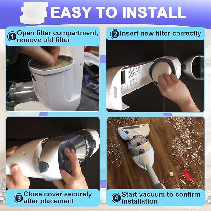 12 Pcs Filter Replacement Compatible with Shark Navigator Freestyle SV1107, SV1100, SV1112, SV1106 Vacuums Cleaner, Replacement Part XF1100T XF1100