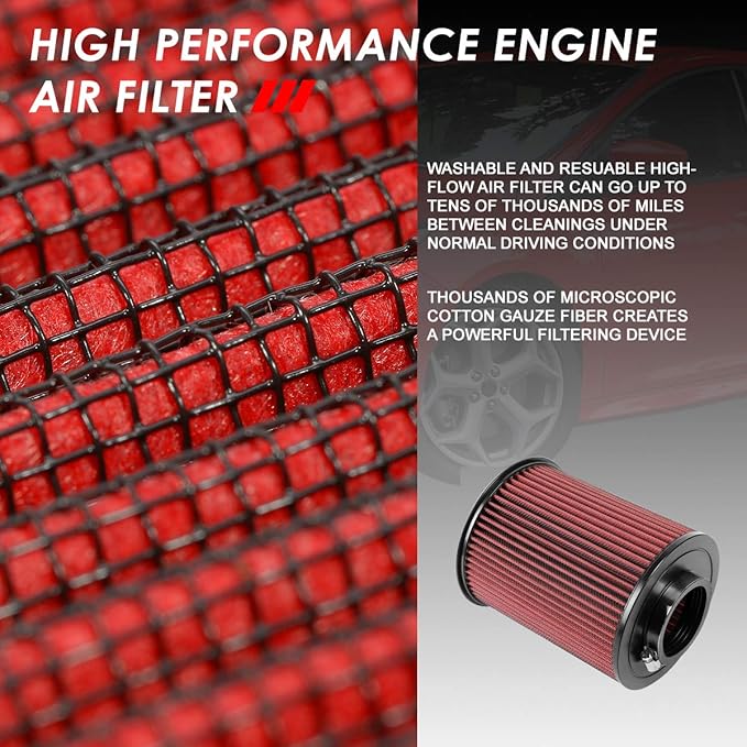 DNA Motoring AFPN-228-RD Clean Air Washable Drop In Panel Air Filter Enhance Engine Performance [Compatible with 13-19 Ford Escape / 07-18 Focus / 14-16 Transit Connect / 15-19 MKC ]