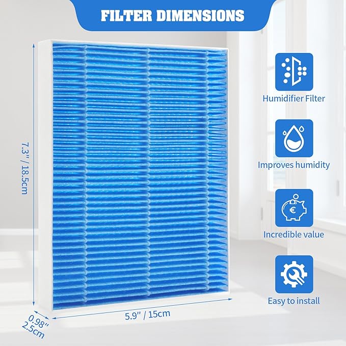 12-Pack Replacement Filters Compatible with LEVOIT Superior 6000S Smart Evaporative Humidifier + 6-Pack Top Fill Humidifier Replacement Filters Compatible with LEVOIT Humidifiers