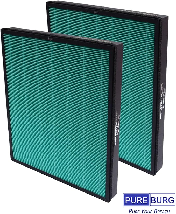 PUREBURG Replacement Filter Compatible with Coway Airmega Icon & IconS Air Purifier,2-Pack H13 Activated Carbon MAX2 Air Clean VOCS Odor