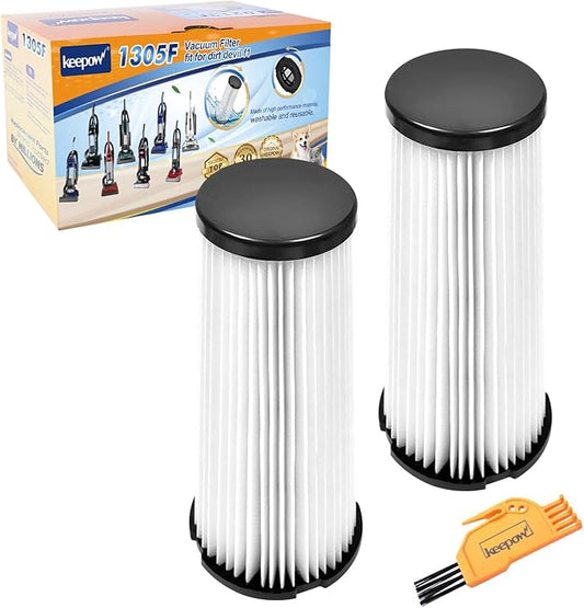 KEEPOW Filter Replacement for Dirt Devil, F1 Filter Compatible with Dirt Devil Featherlite Bagless Upright Vacuum, Parts# 2JC0280000, 3-JC0280-000, 2JC0360000 (2 Pack)