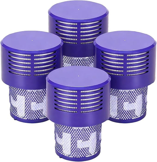 4-Pack V10 Vacuum Filter Replacements for Dyson V10 Cyclone Series, V10 Animal, V10 Absolute, V10 Total Clean, SV12, Washable, Reusable Vacuum Filter Great for Pet Hair, Dirt, Dust - Easy Installation