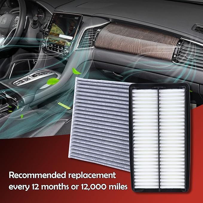 17220-5J6-A10 Engine Air Filter and 80292-TF0-G01 Cabin Air Filter kit Compatible with 2018-2025 Honda Odyssey 2021-2025 TLX Replaces CA12061 AF5266 CF11182 80291-T5R-A01