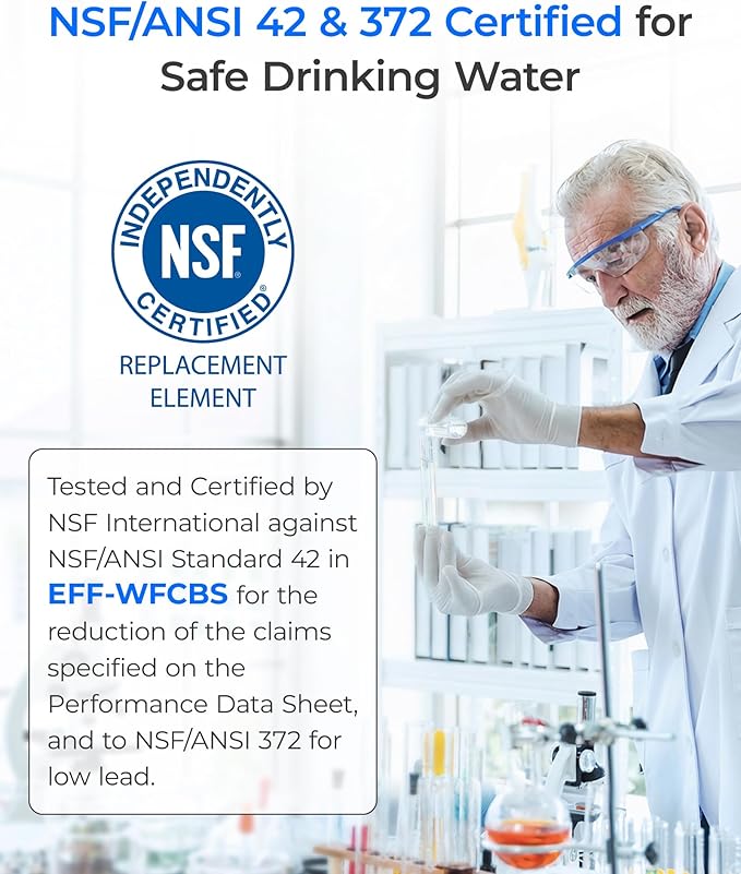 Waterdrop WF1CB Replacement for Frigidaire® PureSource WFCB®, RG100, NGRG2000, WF284, 9910, 469906, 469910 Refrigerator Water Filter, 6 Filters