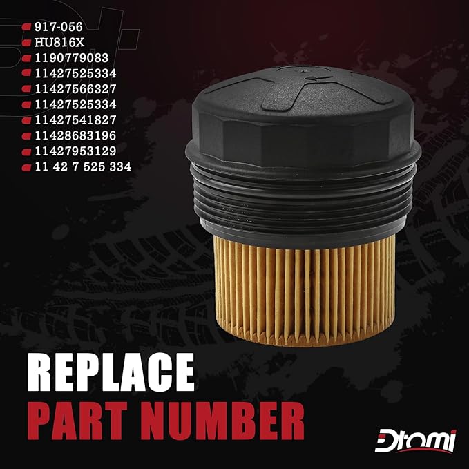 Engine Oil Filter Housing Cover Cap Compatible With BMW Vehicle E60 E70 E90 E93 F10 F30 128i 135i 528i 528i 328i 335i 530i 740i X3 X5 X6 Z4 Replace# 11427525334 11427566327 917-056