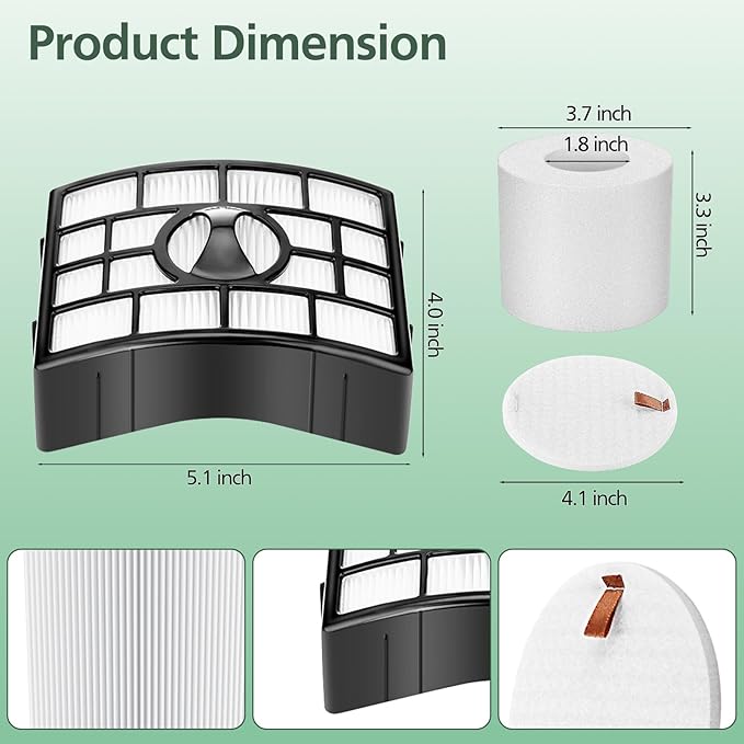 NV752 AZ1002 Replacement Filters for Shark Rotator Powered Lift-Away Vacuum NV650 NV650W NV651, NV652 NV750W NV751, NV752 NV831 NV835 AX950 AX951 AX952 ZU632 AZ1000W AZ1002 AZ1002BRN, XFF650 & XHF650