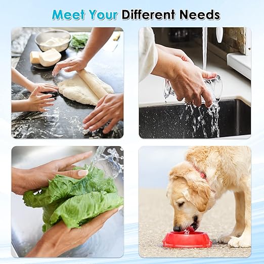 Vortopt 2 Faucet Water Filter for Sink, Rapid Flow - 400 Gallons Faucet Mount Water Filtration System for Tap Water, NSF Certified Reduces Chlorine & Bad Taste with 4 Replacement, T1