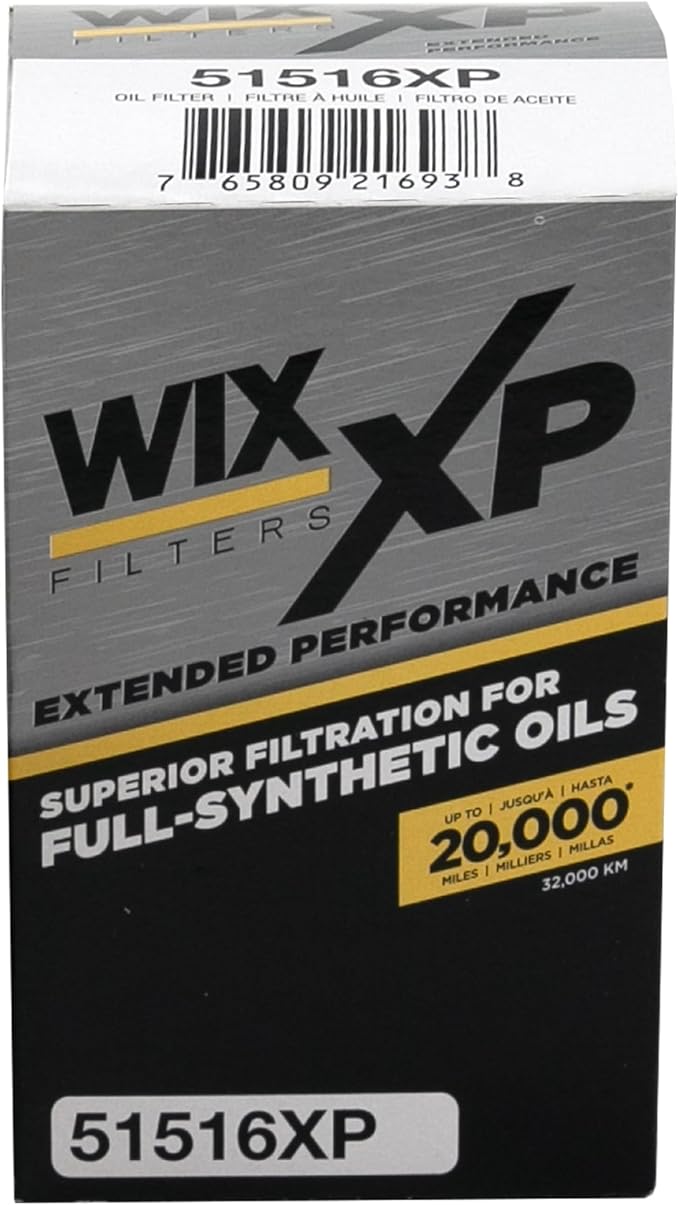 WIX 51516XP WIX XP Oil Filter Replacement, Built for Synthetic Oil - Compatible With Ford/Lincoln/Mercury (81-09), Chrysler/Jeep/Mitsubishi (02-09), Various Mazda (94-15)