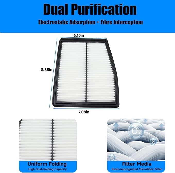 Engine and Cabin Air Filter Set Fits for Sportage Hybrid 2023-2025, Sorento Hybrid 2021-2025, Tucson Hybrid 2022-2025, Sonata Hybrid 2020-25 Santa Fe Hybrid 2021-25, 28113-L5100, 97133-L1000
