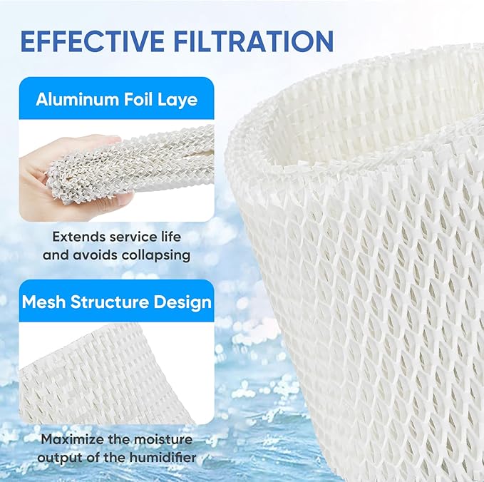 6 Pack Humidifier Filters HAC-504 Replacement for Honeywell Humidifier Filter, Filter A Humidifier Filter Replacement for HCM300/350/600/700 Honeywell Humidifier, White