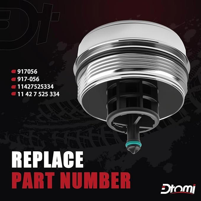Aluminium Oil Filter Housing Cover Cap Compatible With BMW Vehicle N52 N20 N54 N55 323i 525i 128i 325Xi 328Xi 330Xi 335Xi 525Xi 528Xi 530Xi 535Xi 740Li X3 X5 X6 2006-2016 Replace# 11427525334, 917056