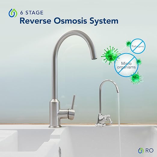 Kind Water 6-Stage Reverse Osmosis Drinking Water System with Chrome Faucet (Chrome)