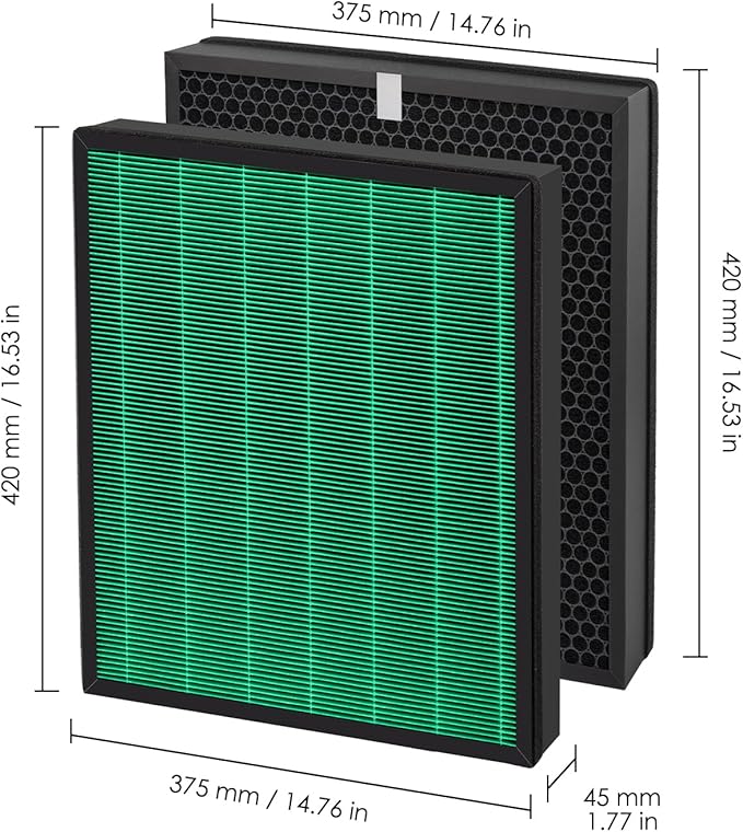 2 Pack 250 250S Replacement Filter Set for Coway Aiemega Max2 250, 250S Smart Air Purifier, Max 2 Green Filter, H13 True and Active Carbon Filters, 2 Set, AP-1720-FP