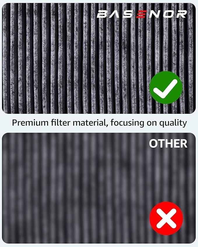 BASENOR 2026-2022 Tesla Model S Model X Cabin Air Filter with Activated Carbon Air Filter Replacement (Proprietary Design) Tesla Model S Plaid Model X Plaid Interior Accessories