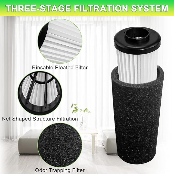 F112 Filter Replacement for Dirt Devil Endura Vacuum Parts UD70187 UD20120NC UD20124 UD70167P UD70171 UD70186 UD70174 UD70161 UD70181, 3 Pack Odor Trapping Filter Replace Part AD47936 Vypart