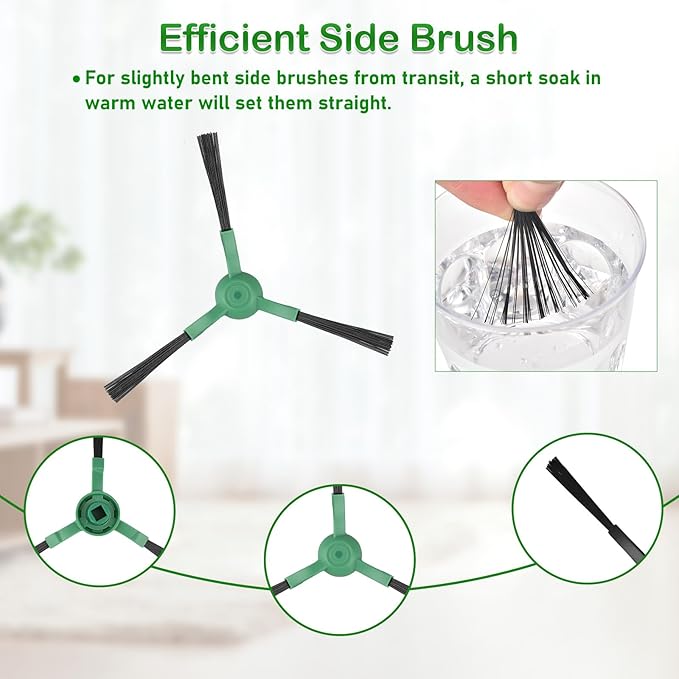 21 Pack Replacement Parts for iRobot Roomba 104,105 Vac/Combo, Q0520 105 Essential Vacuum Accessory Kit - Includes 2 Roller Brushes, 4 HEPA Filters, 8 Dust Bags, 6 Side Brushes, 1 Cleaning Tool