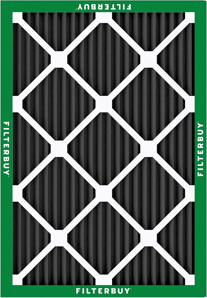 Filterbuy 14x18x1 Air Filter MERV 10 Odor & Allergy Defense with Activated Carbon (2-Pack), Electrostatic Pleated HVAC AC Furnace Filters Replacement (Actual Size: 13.50 x 17.50 x 0.75)