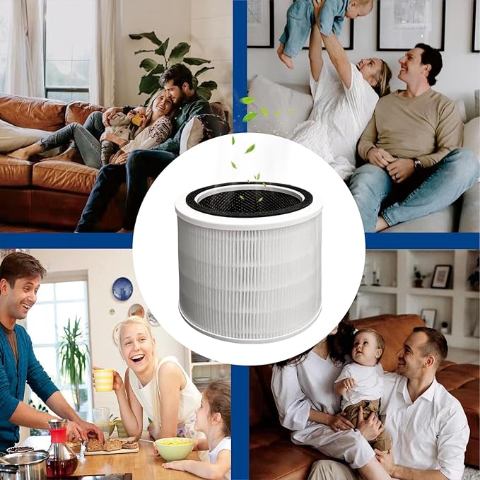 2 Pack Core 300 Replacement Filter Compatible with LEVOIT Core 300 and Core 300S Air Purifier, 3-in-1 H13 Grade True HEPA Filter Replacement, Replace Core300-RF, White