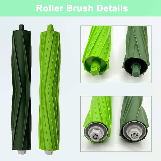 Replacement Parts Compatible for iRobot Roomba i3 i3+ i5 i5+ j5 j5+ i4 i4+ i6 i6+ i7 i7+ i8 i8+J7 /Plus E5 E6 E7 I,E &J Series Vacuum Cleaner, 1 Set Rubber Brush,8 Filters,8 Side Brushes