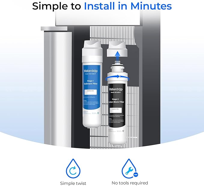 Waterdrop W281 Water Filters for Water Coolers, Replacement for Avalon® branded Bottleless Water Coolers Filters, 1,500 Gallon Extended Lifespan, More Pure Enjoyment, 4 Counts (2 SET)