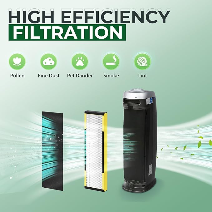 CHIVALZ FLT4825 Filter B Replacement for FLT4825 HEPA Replacement Filter, Compatible with Air Purifier AC4825 AC4300 AC4800 AC4900 AC4850, 2 Hepa Filters + 8 Carbon Filters, 2 Pack