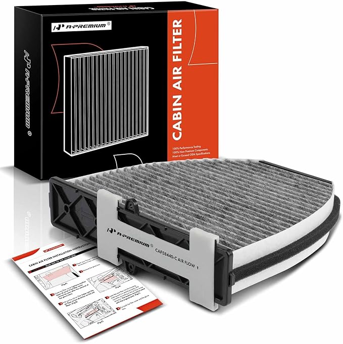 A-Premium Cabin Air Filter w/Activated Carbon - Compatible with Mercedes-Benz Models - C200, C250, C300, CLS350, CLS400, CLS550, E200, E250, E300, E400, E550, GLK250, GLK350, SL450, SL500, AMG GT