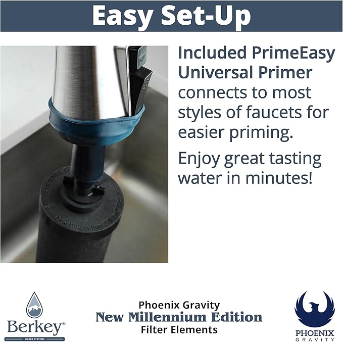 Berkey - Phoenix Gravity New Millennium Edition Water Filter Elements (Set of 8) - NMCL Endorsed Replacement in Lieu of Black Berkey Elements BB9-2